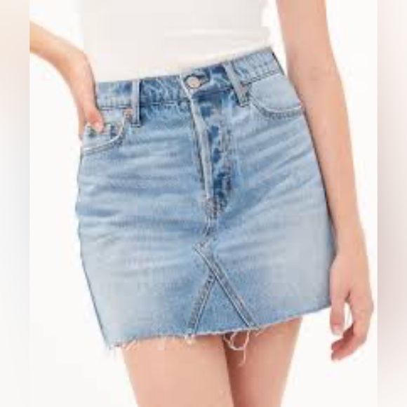 Aeropostale Blue Light Wash Button Fly High Rise Mini Denim Skirt Size 0 - Picture 1 of 8